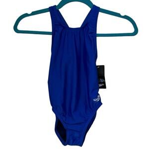 NWT Speedo Proback ProLT Swimsuit Youth 8/24 Blue One Piece Athletic Swim